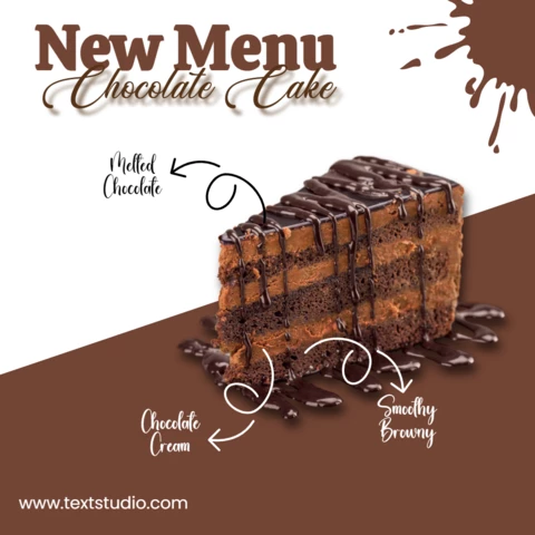 Publicación de instagram de pastel de crema de chocolate marrón