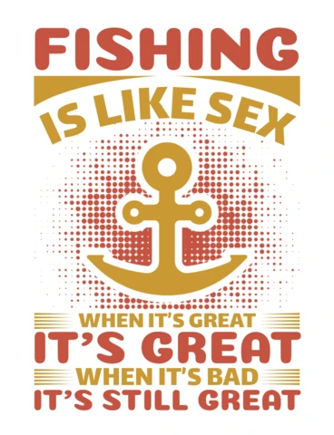 Vintage Fishing Humor Design Template with Anchor Graphic