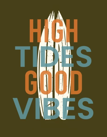 Surfing Board Vintage T-shirt Design Template
