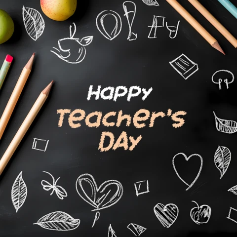 Chalkboard Style Teacher's Day Design Template for Creative Celebrations