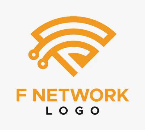Letter F Network Logo Design Template