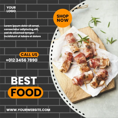 Brick Wall Promotional Social Media Post Design Template