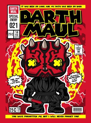 Modèle de conception de couverture de magazine de personnage de dessin animé de Dark Maul