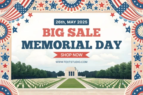 Patriotic Memorial Day Sale Design Template - Editable Promotional Graphic