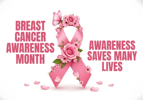 Butterfly & Floral Breast Cancer Pink Ribbon Awareness Banner Design Template