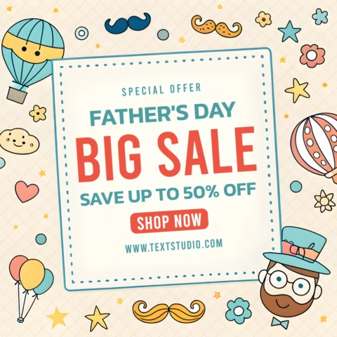 Playful Father's Day Sale Template Design – Editable Promotional Graphics