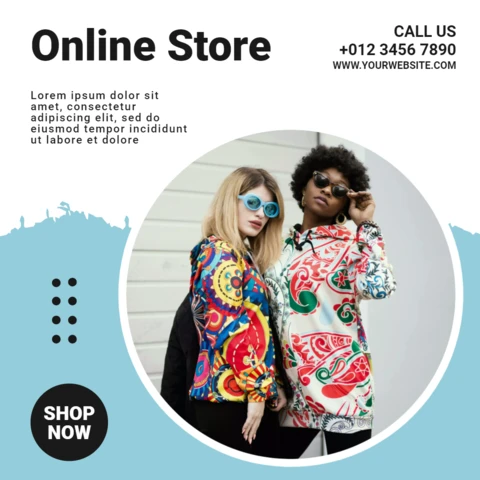 Online Store Fashion Sale Instagram Post Design Template