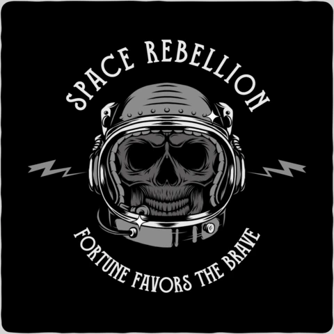 Space Rebellion Skull T-shirt Design Template