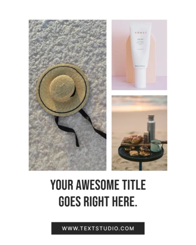 Playa y accesorios flatlay instagram post plantilla de diseño