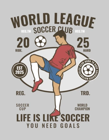 ワールドリーグサッカークラブポスターデザインテンプレート