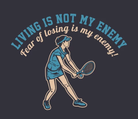 Tennis Player Doing Service Vintage T-shirt Design Template