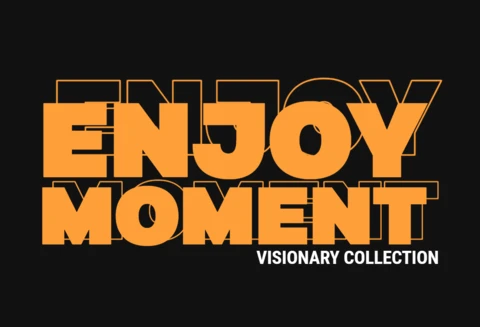 Genießen Sie den Moment visionäre Kollektion mutige Typografie Streetwear T-Shirt Design Vorlage
