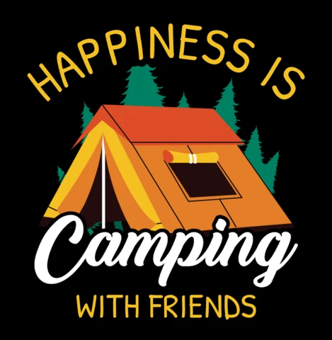 Happiness Is Camping With Friends T-shirt Design
