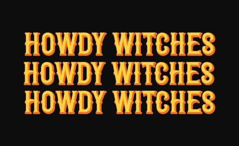 Vintage Howdy Witch Halloween T-Shirt Design Template