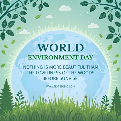 Nature-Inspired World Environment Day Template Design with Awareness Quote