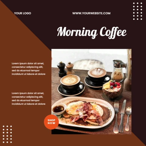 Morning Coffee Social Media Post Design Template