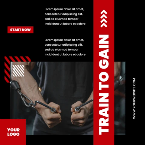 Eye-Catching Red Dynamic Social Media Post Design Template