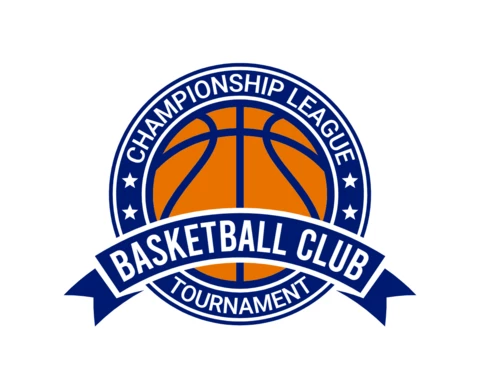 Basketball Club Tournament Championship Sports Logo Design Template