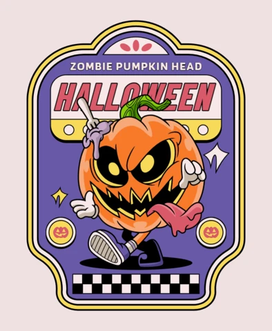 Zombie Pumpkin Halloween Display Design Template
