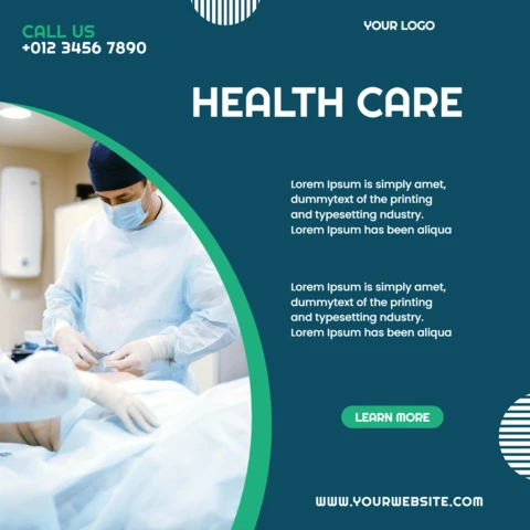 Blue Curve Advertising Social Media Post Design Template