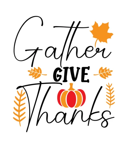 Gather Give Thanks Pumpkin T-shirt Design Template