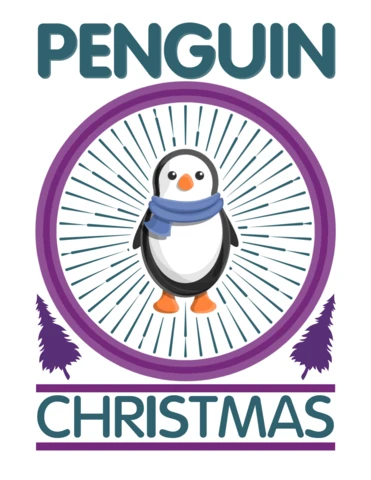 Playful Penguin Christmas Design Template for Festive Celebrations