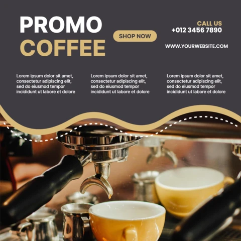Modelo de design de postagem promocional de mídia social para cafeteria