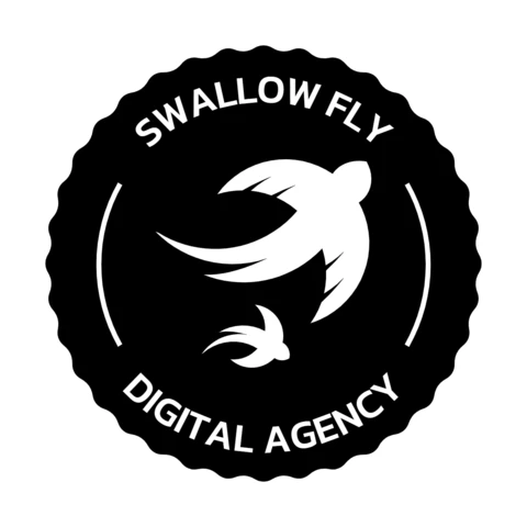 Modèle de logo d'agence digitale Swallow fly