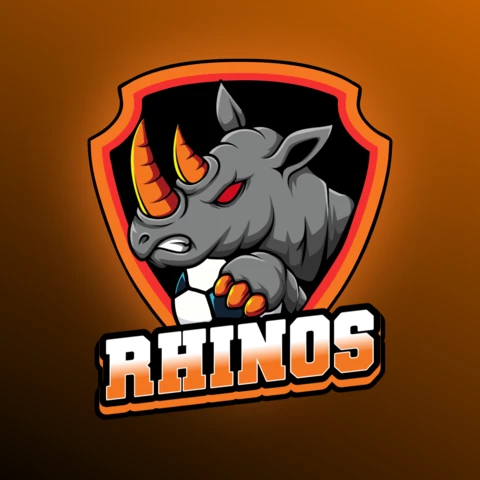 Rhinos Animal Sport Mascot Team Badge