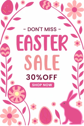 Spring Floral Design Template for Easter Sale Promotion