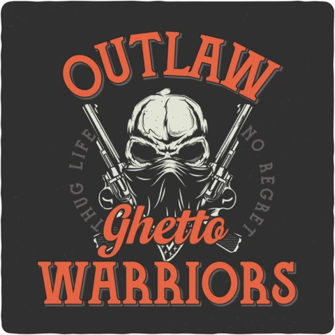 Outlaw Ghetto Warriors T-shirt Design Template