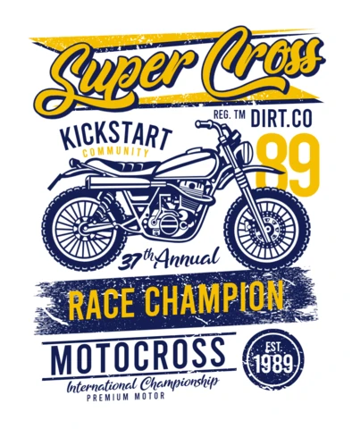 Supercross Race Champion T-Shirt Design Template