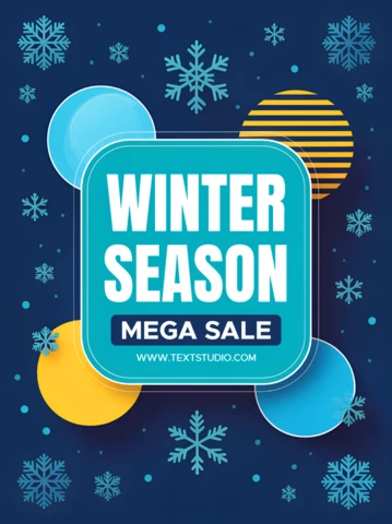 Template de design para venda de temporada de inverno com formas geométricas para folhetos promocionais