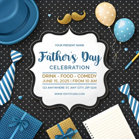 Playful Retro Father's Day Celebration Template Design with Fun Graphics