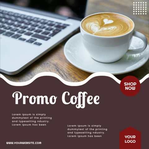 Coffee Shop Promotional Social Media Post Design Template