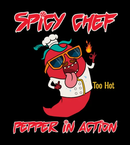 Modelo de design de chef picante: pimenta em ação para criações culinárias picantes