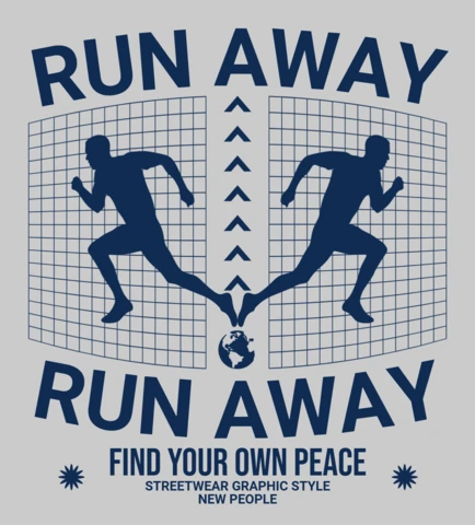 Plantilla de diseño de streetwear para ropa de correr.
