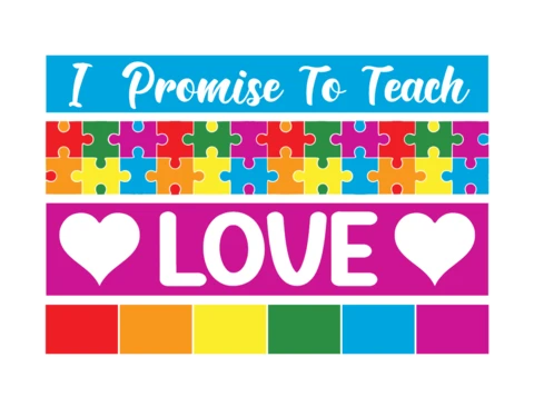 Teach Love Puzzle Lgbt T-Shirt Design Template