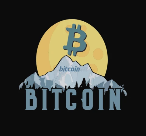 Bitcoin To The Moon T-Shirt Design Template