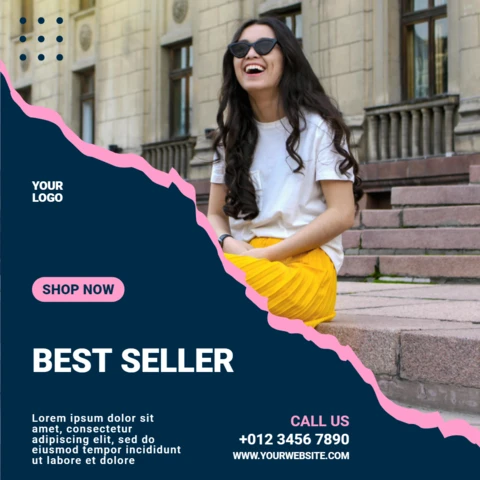 Plantilla de diseño de publicación de Instagram de moda y estilo femenino