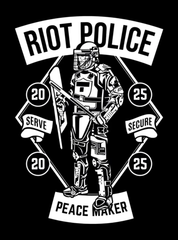 Riot Police Peace Maker T-Shirt Design Template