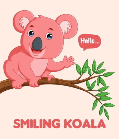 Playful Smiling Koala Design Template for Kids' Projects