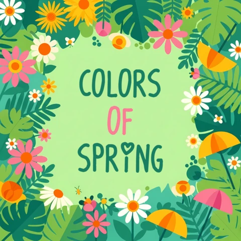 Modelo de design floral de primavera para cartões de saudação vibrantes.