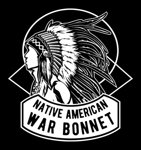 Native American War Bonnet T-Shirt Design Template