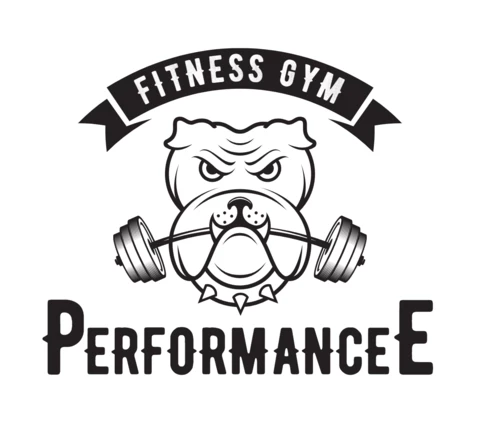 Plantilla de diseño de logotipo de perro de centro de gimnasio