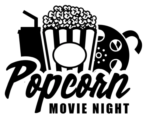 Popcorn Movie Night Logo Design Template