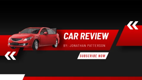 Voiture moderne rouge et noire - Bannière youtube