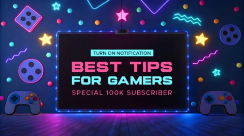 Oyunseverler için abone olanlara ipuçlarıyla neon arcade eşyası tasarımı