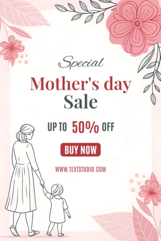 Floral Mother's Day Sale Template - Elegant Design for Promotions
