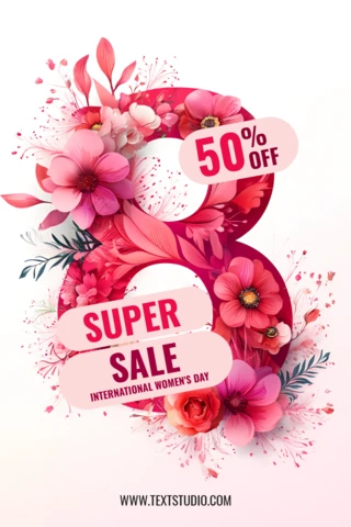 Floral Sale Design Template for International Women's Day Social Media Story